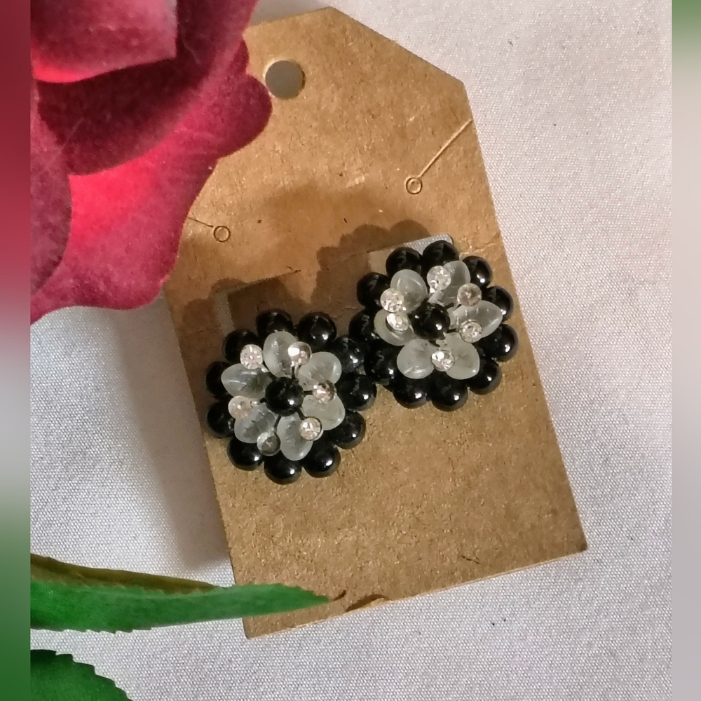 Antique West Germany Flower Earrings